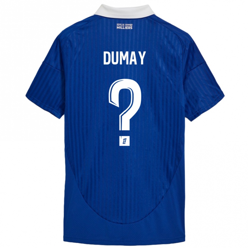 Kids Football Yoann Dumay #0 Blue White Home Jersey 2024/25 T-Shirt Nz