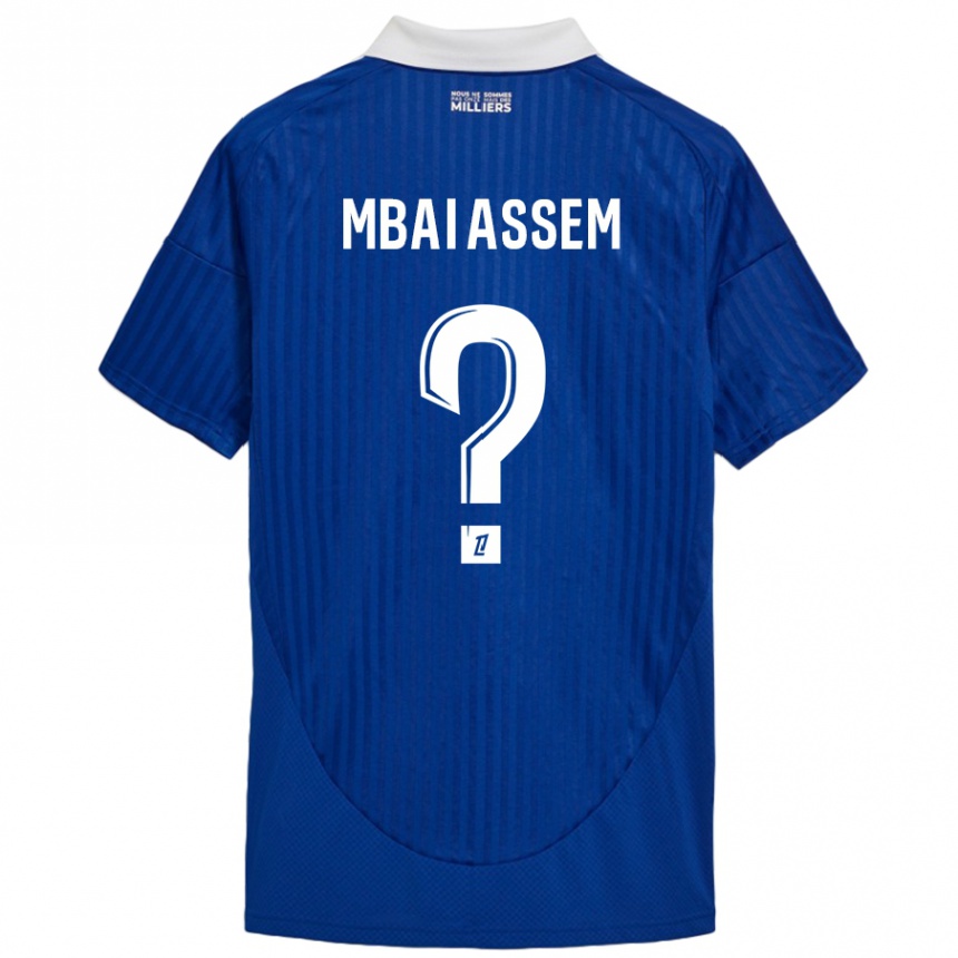 Kids Football Chris Mbaï-Assem #0 Blue White Home Jersey 2024/25 T-Shirt Nz