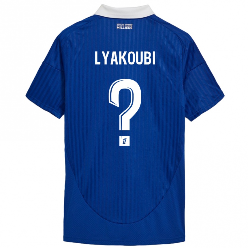 Kids Football Oussama Lyakoubi #0 Blue White Home Jersey 2024/25 T-Shirt Nz