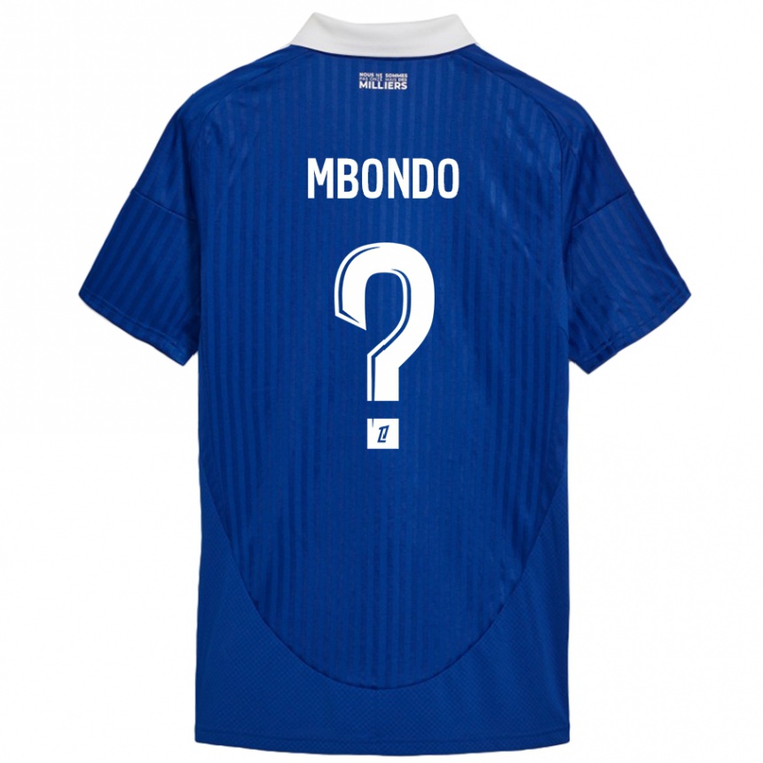 Kids Football Fredy André Mbondo #0 Blue White Home Jersey 2024/25 T-Shirt Nz