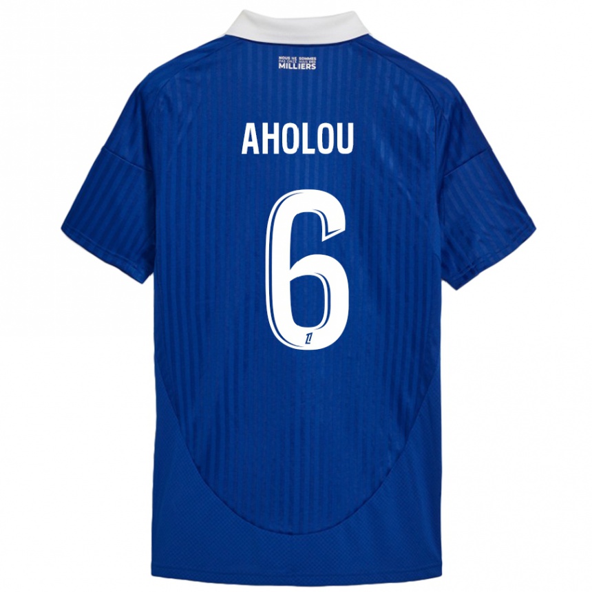 Kids Football Jean-Eudes Aholou #6 Blue White Home Jersey 2024/25 T-Shirt Nz