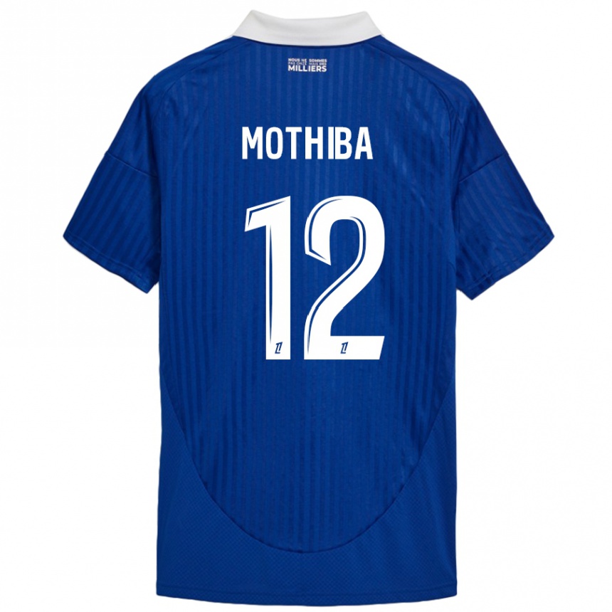 Kids Football Lebo Mothiba #12 Blue White Home Jersey 2024/25 T-Shirt Nz