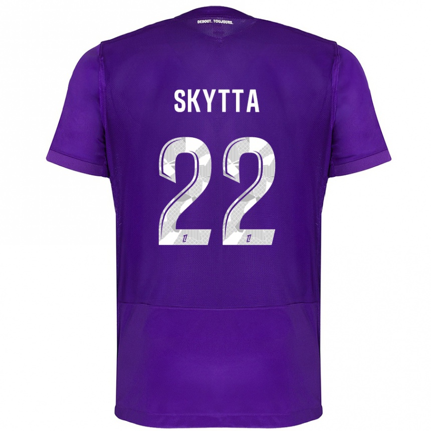 Kids Football Naatan Skyttä #22 Purple White Home Jersey 2024/25 T-Shirt Nz