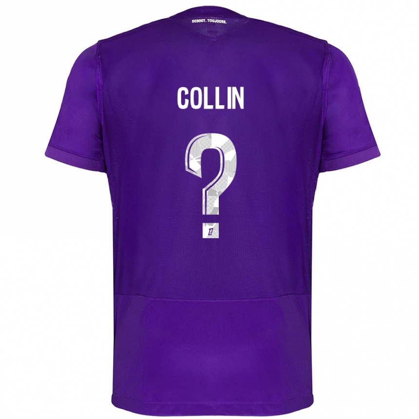 Kids Football Théo Collin #0 Purple White Home Jersey 2024/25 T-Shirt Nz