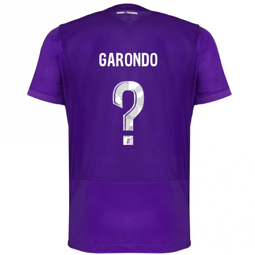 Kids Football Thibaud Garondo #0 Purple White Home Jersey 2024/25 T-Shirt Nz