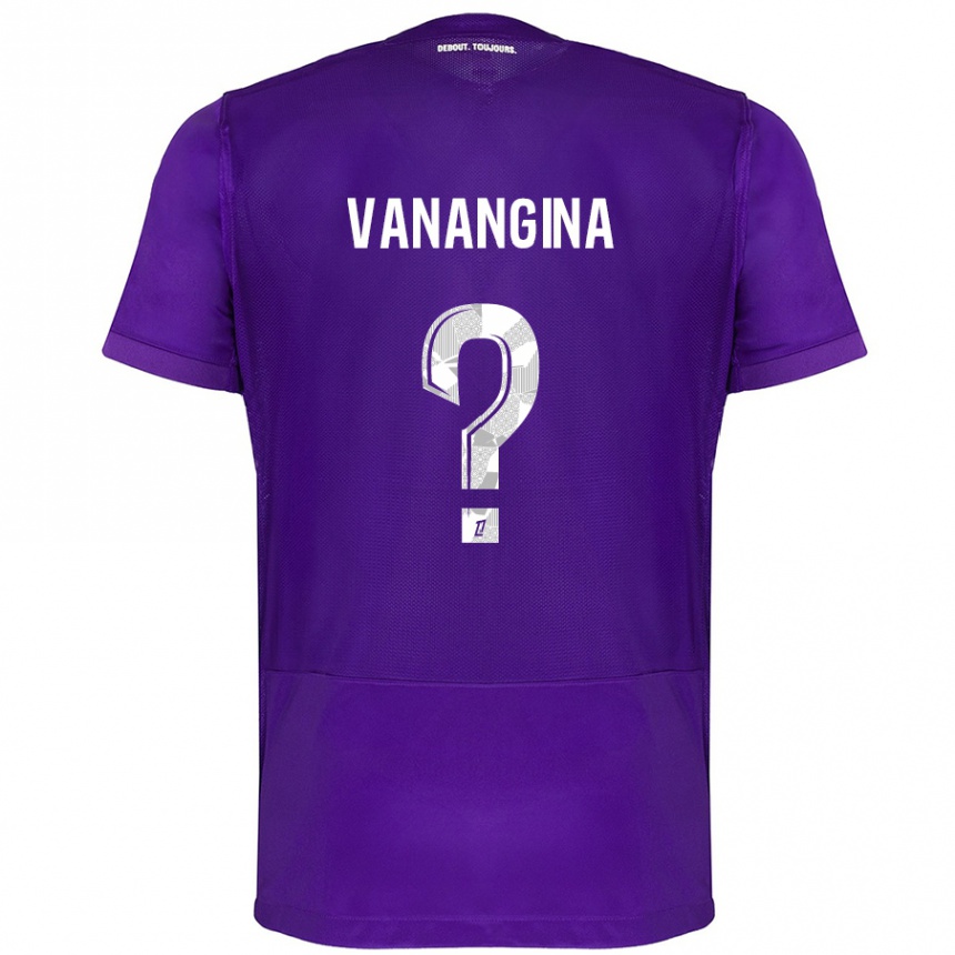 Kids Football Mechack Niombo Vanangina #0 Purple White Home Jersey 2024/25 T-Shirt Nz