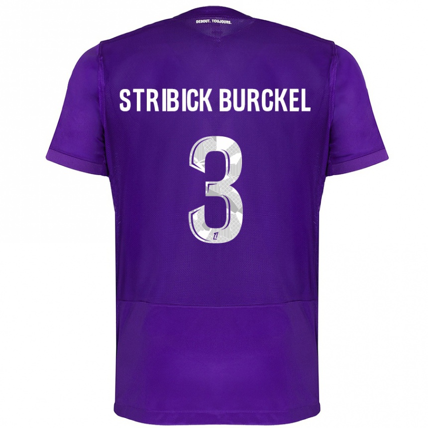 Kids Football Laetitia Stribick-Burckel #3 Purple White Home Jersey 2024/25 T-Shirt Nz