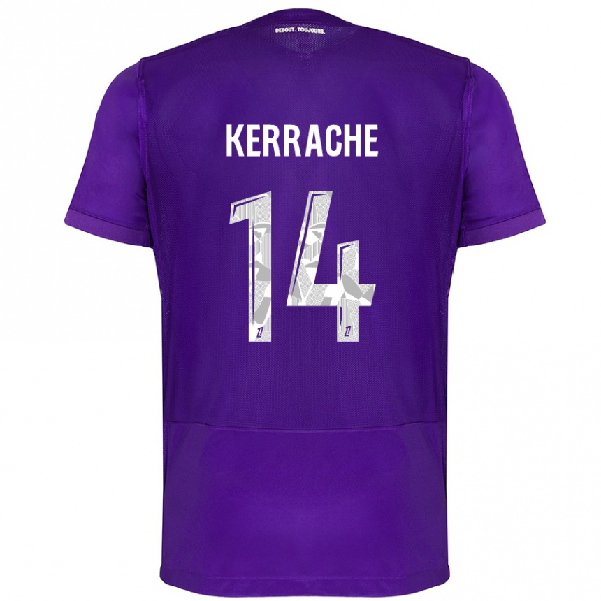 Kids Football Marina Kerrache #14 Purple White Home Jersey 2024/25 T-Shirt Nz