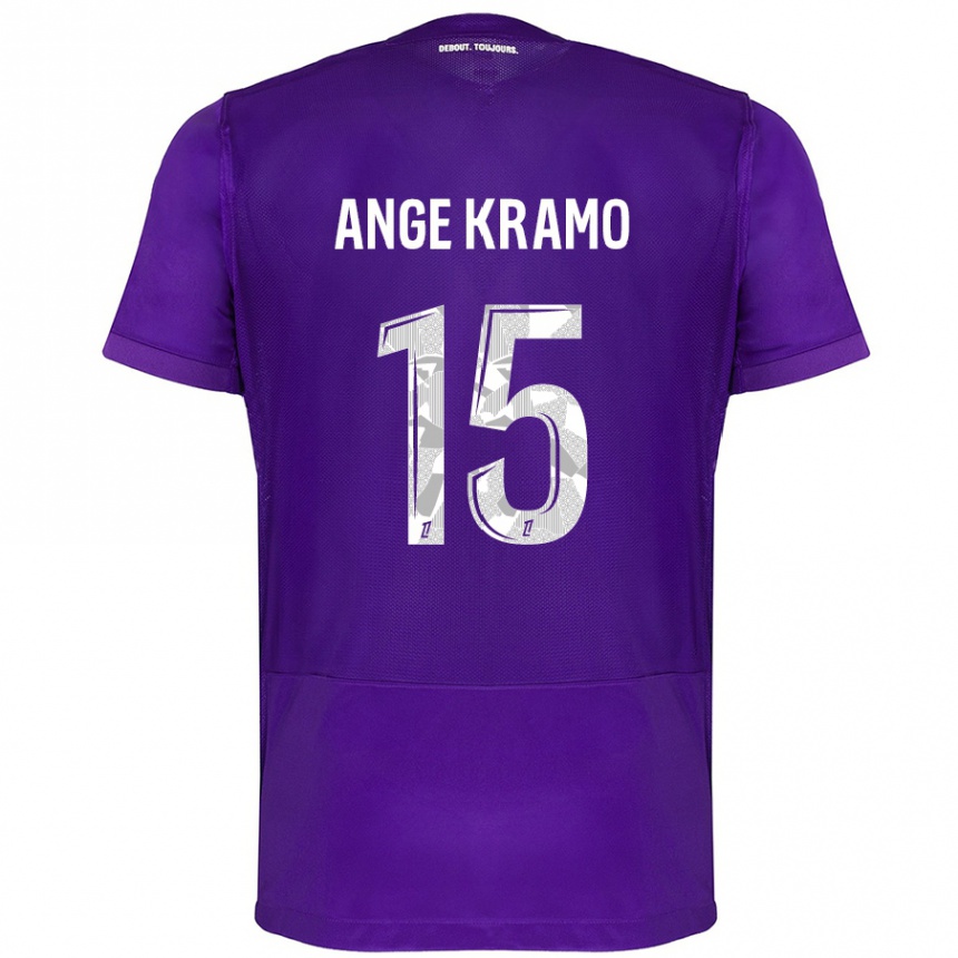 Kids Football Marie Ange Kramo #15 Purple White Home Jersey 2024/25 T-Shirt Nz