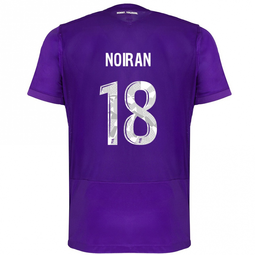 Kids Football Clara Noiran #18 Purple White Home Jersey 2024/25 T-Shirt Nz