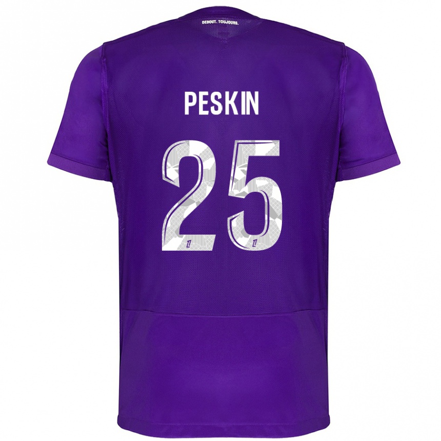 Kids Football Kelso Peskin #25 Purple White Home Jersey 2024/25 T-Shirt Nz