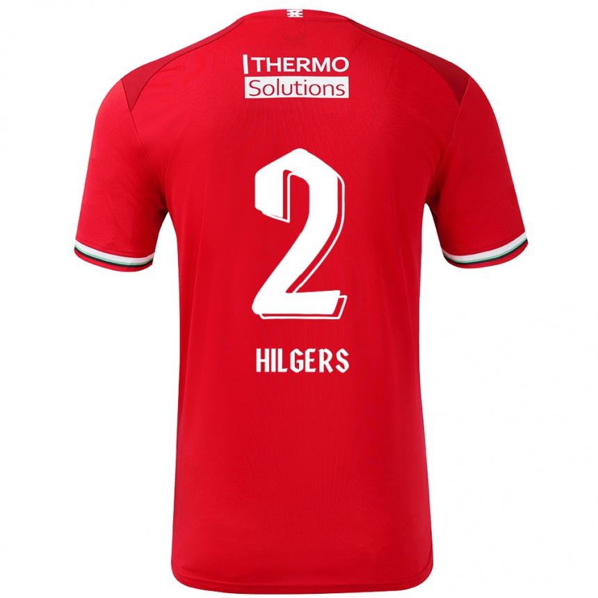 Kids Football Mees Hilgers #2 Red White Home Jersey 2024/25 T-Shirt Nz