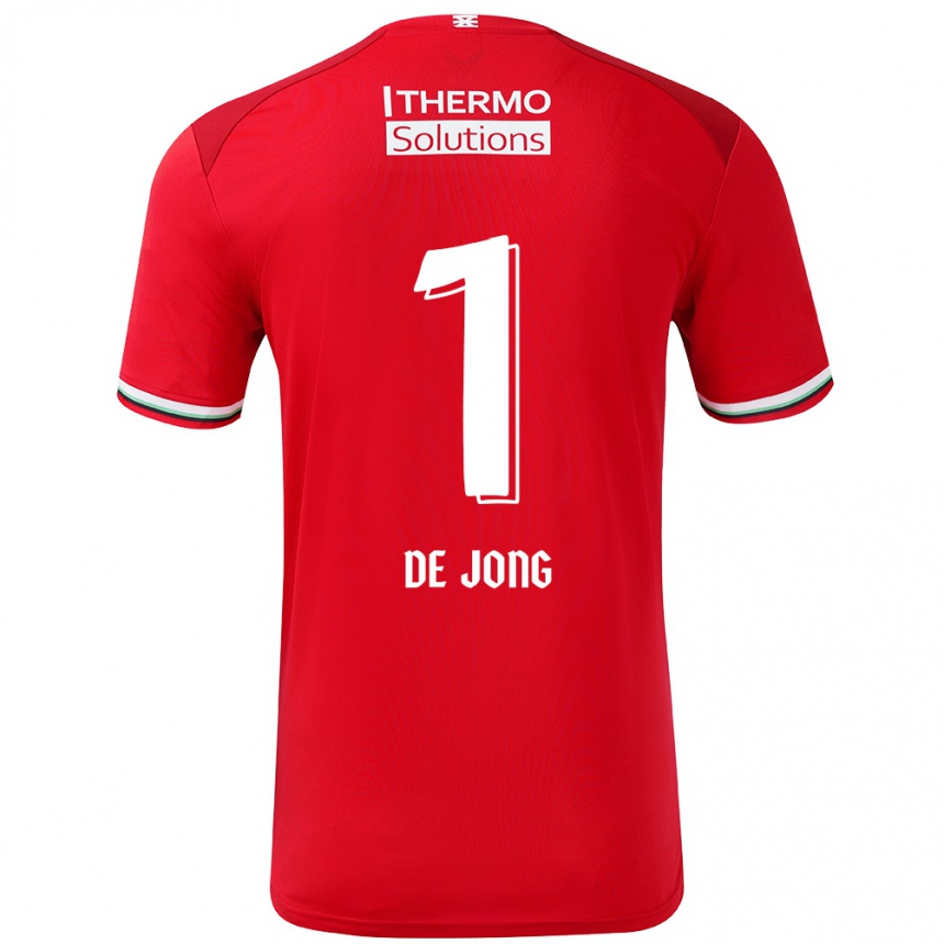 Kids Football Daniëlle De Jong #1 Red White Home Jersey 2024/25 T-Shirt Nz