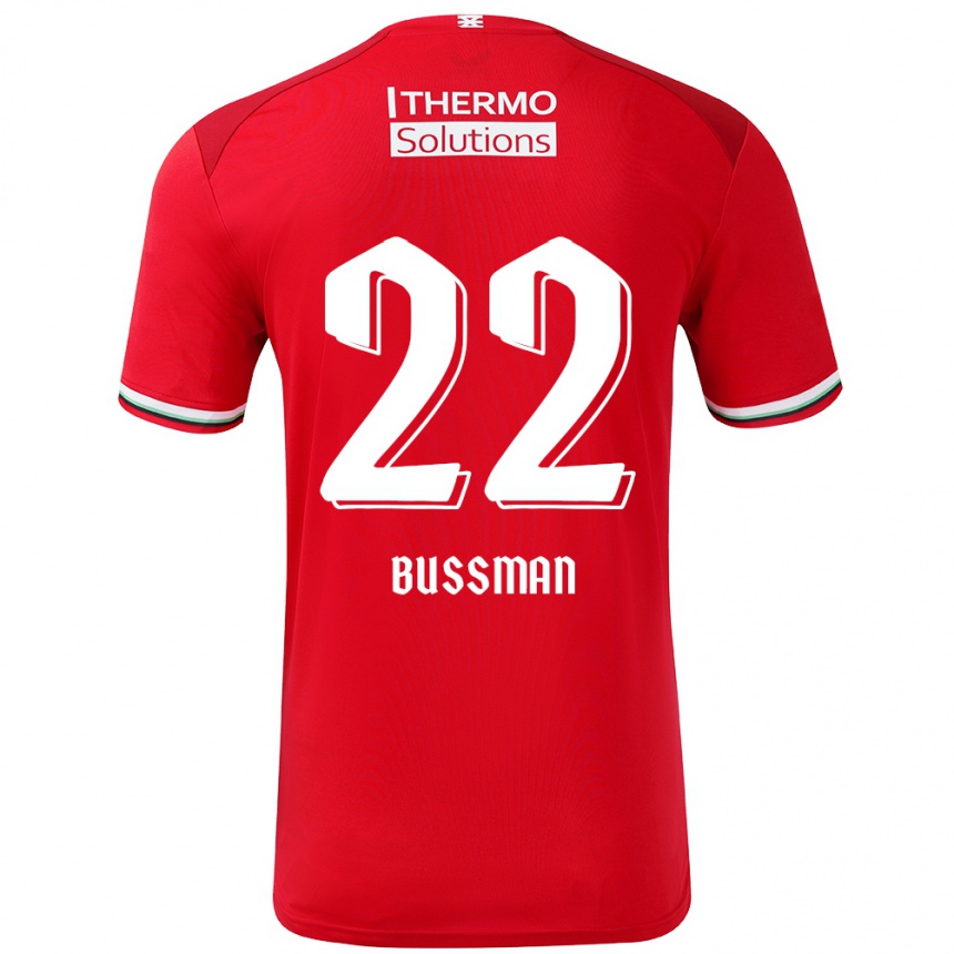 Kids Football Fiene Bussman #22 Red White Home Jersey 2024/25 T-Shirt Nz