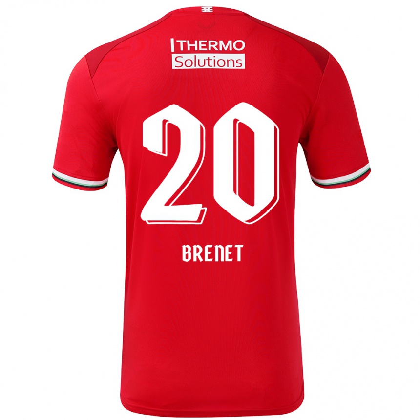 Kids Football Joshua Brenet #20 Red White Home Jersey 2024/25 T-Shirt Nz