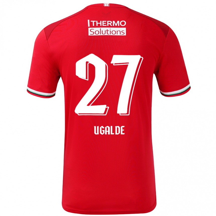 Kids Football Manfred Ugalde #27 Red White Home Jersey 2024/25 T-Shirt Nz