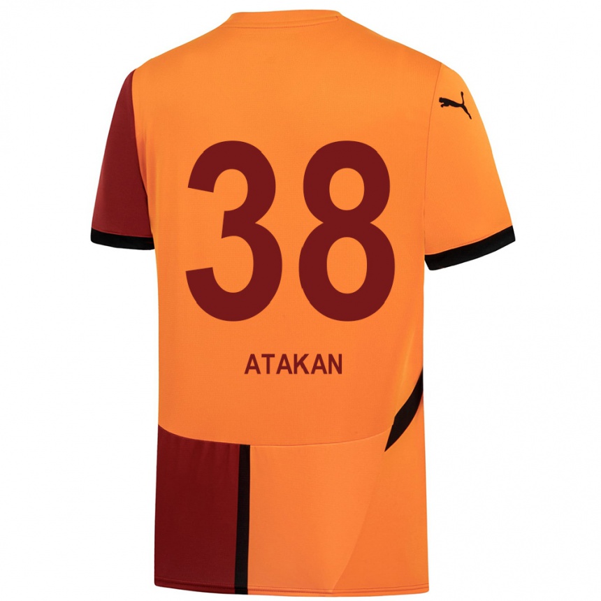 Kids Football Atakan Ordu #38 Yellow Red Home Jersey 2024/25 T-Shirt Nz