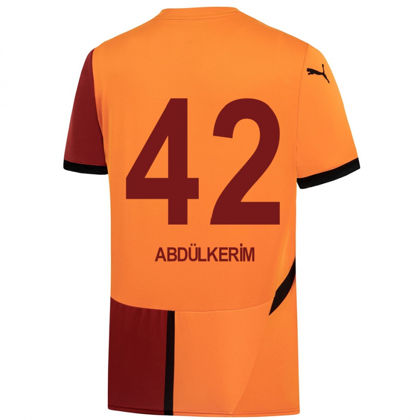 Kids Football Abdülkerim Bardakcı #42 Yellow Red Home Jersey 2024/25 T-Shirt Nz