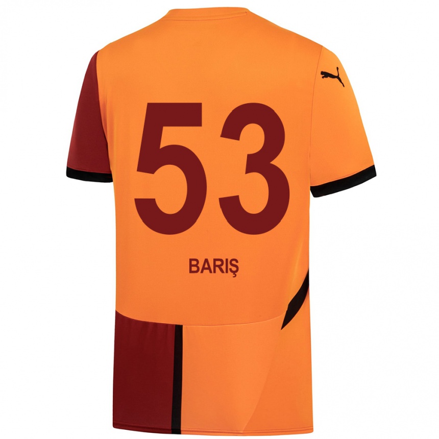 Kids Football Barış Alper Yılmaz #53 Yellow Red Home Jersey 2024/25 T-Shirt Nz