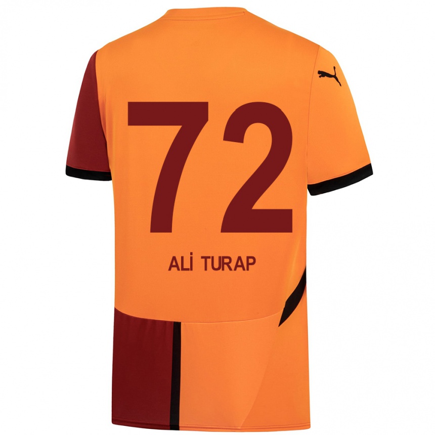 Kids Football Ali Turap Bülbül #72 Yellow Red Home Jersey 2024/25 T-Shirt Nz