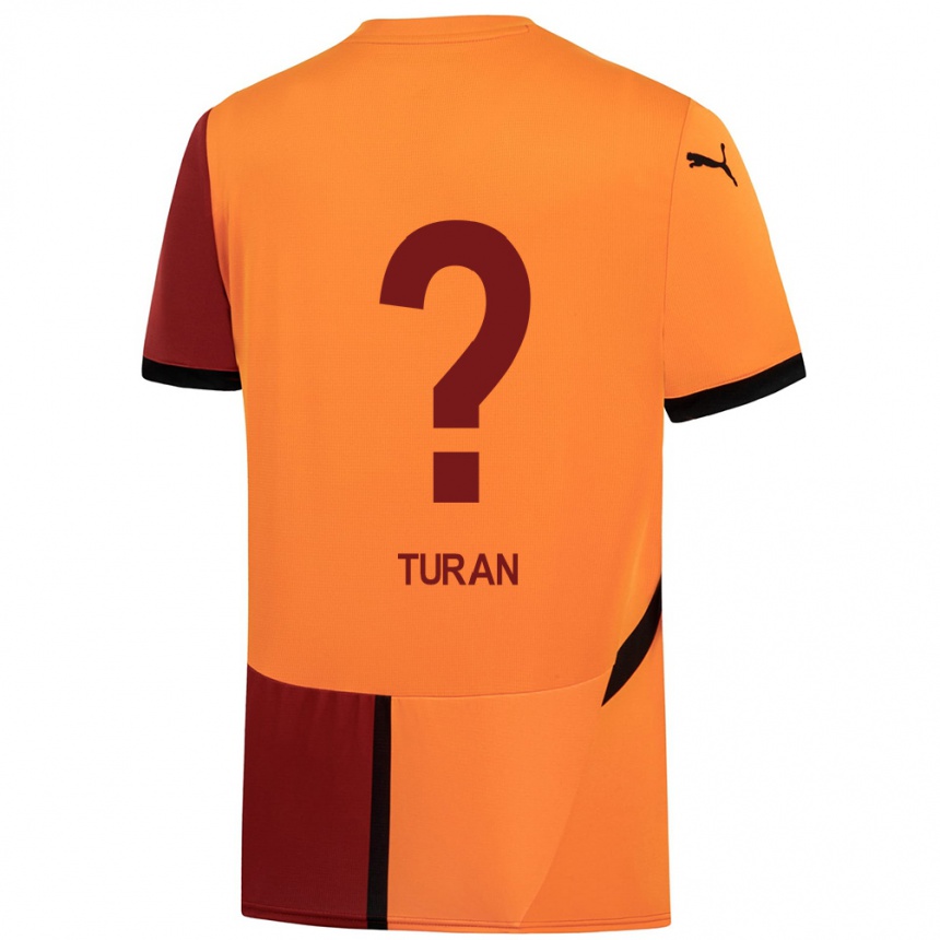 Kids Football Hasan Turan #0 Yellow Red Home Jersey 2024/25 T-Shirt Nz