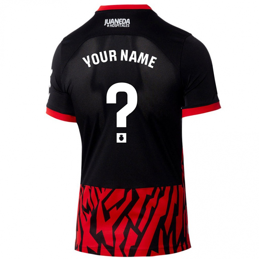 Kids Football Your Name #0 Black Red Home Jersey 2024/25 T-Shirt Nz