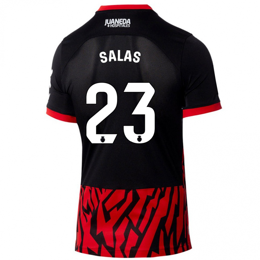 Kids Football Jan Salas #23 Black Red Home Jersey 2024/25 T-Shirt Nz