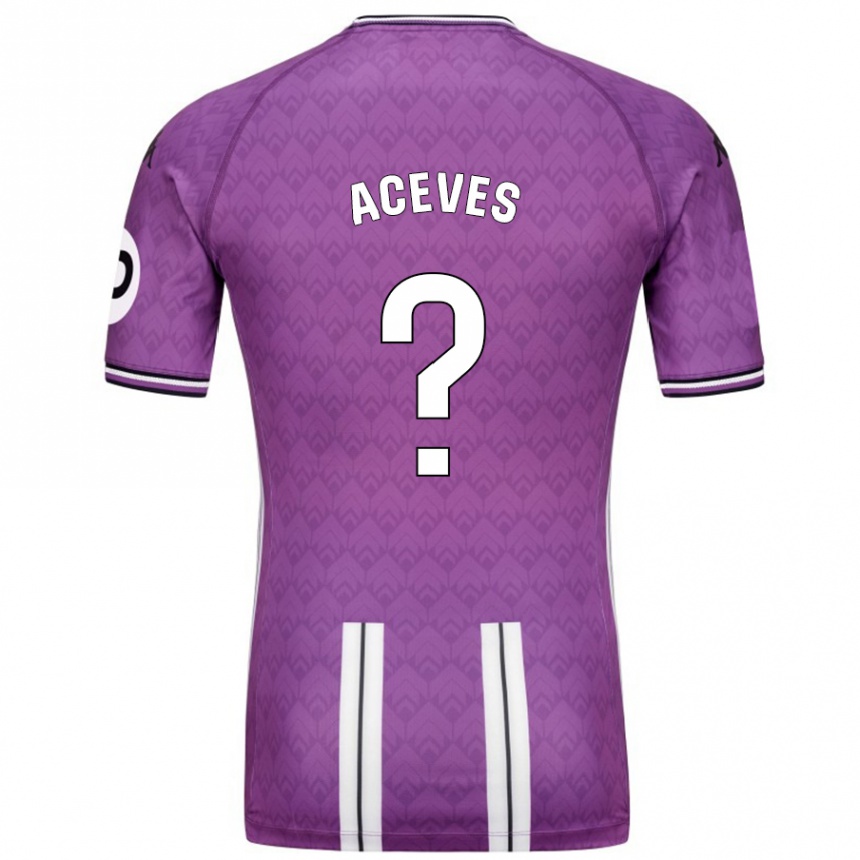 Kids Football Álvaro Aceves #0 Purple White Home Jersey 2024/25 T-Shirt Nz