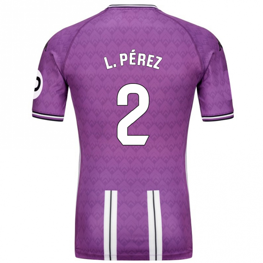 Kids Football Luis Pérez #2 Purple White Home Jersey 2024/25 T-Shirt Nz