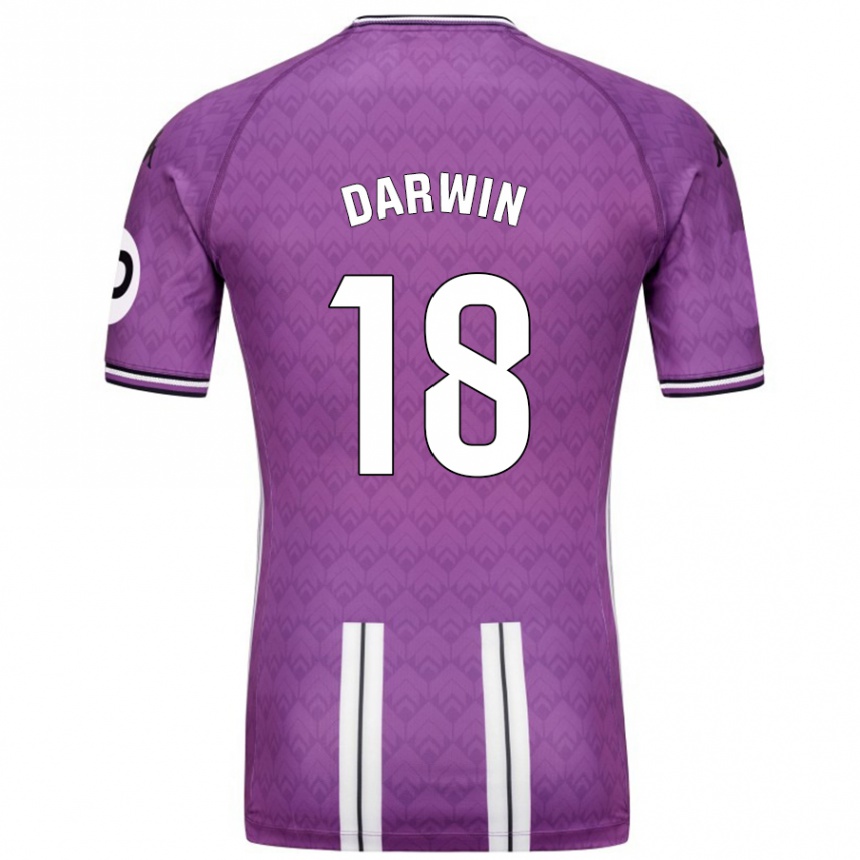 Kids Football Darwin Machís #18 Purple White Home Jersey 2024/25 T-Shirt Nz