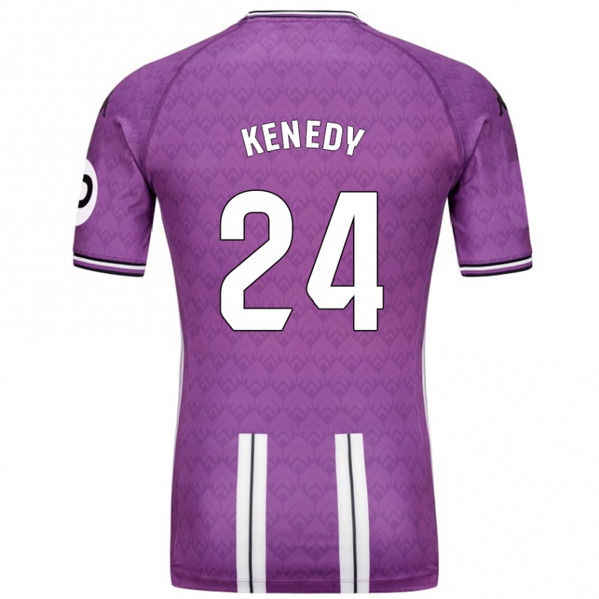 Kids Football Kenedy #24 Purple White Home Jersey 2024/25 T-Shirt Nz