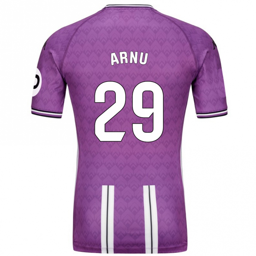 Kids Football Adrián Arnu #29 Purple White Home Jersey 2024/25 T-Shirt Nz