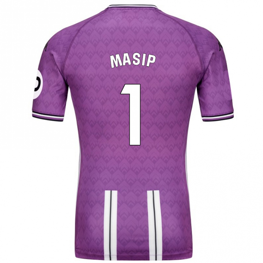 Kids Football Jordi Masip #1 Purple White Home Jersey 2024/25 T-Shirt Nz