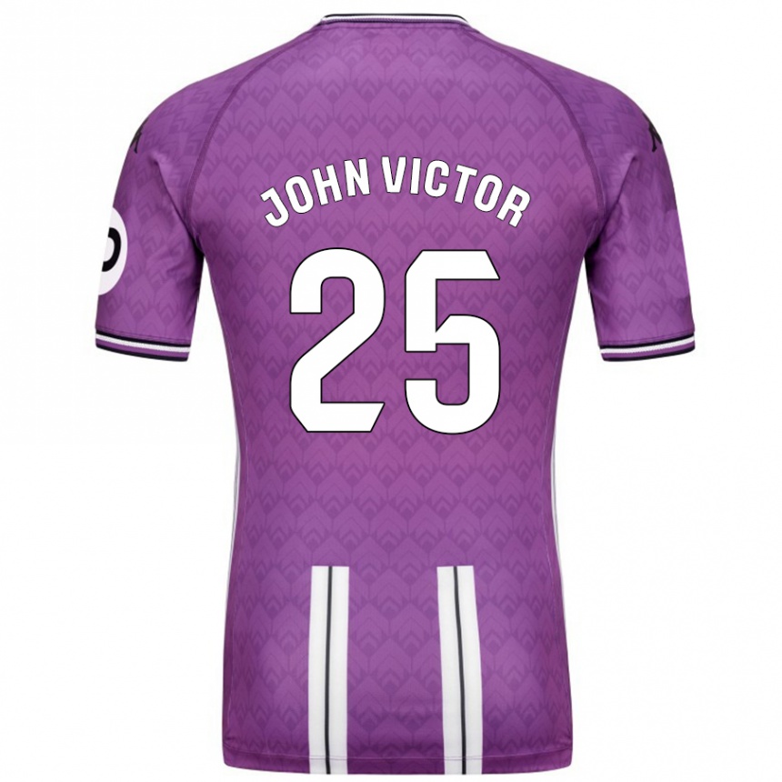 Kids Football John Victor #25 Purple White Home Jersey 2024/25 T-Shirt Nz