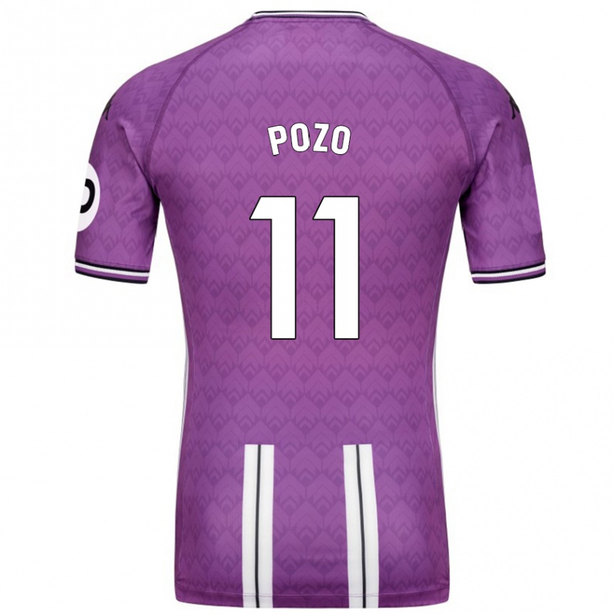 Kids Football Manuel Pozo #11 Purple White Home Jersey 2024/25 T-Shirt Nz