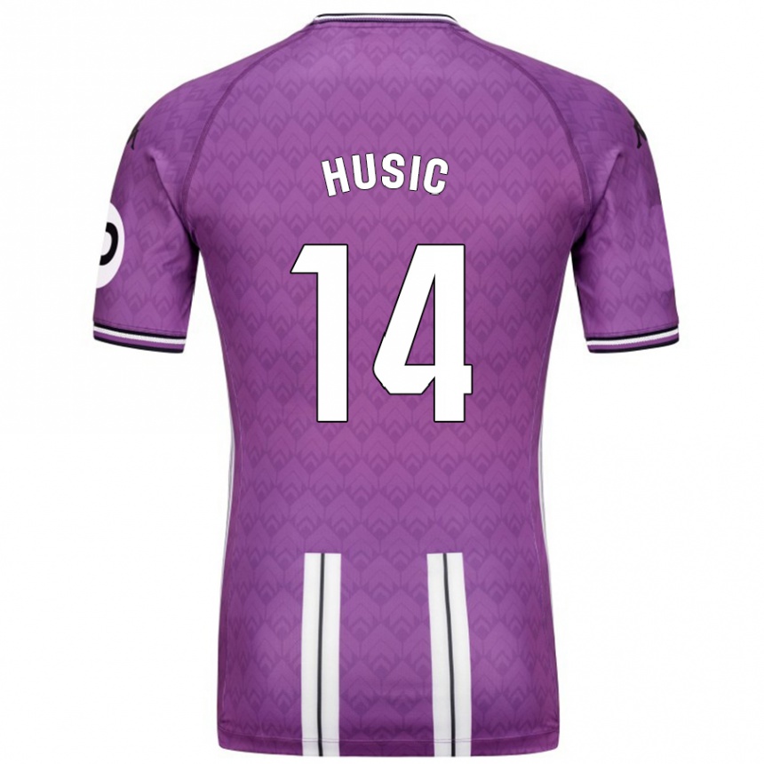 Kids Football Salih Husic #14 Purple White Home Jersey 2024/25 T-Shirt Nz