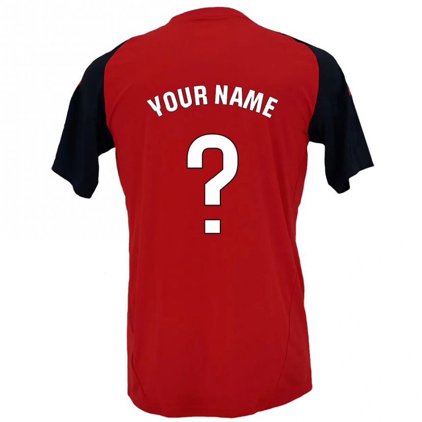 Kids Football Your Name #0 Red Black Home Jersey 2024/25 T-Shirt Nz