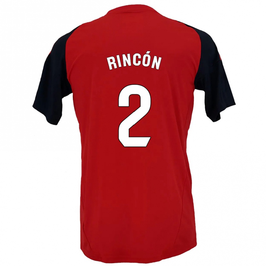 Kids Football Hugo Rincón #2 Red Black Home Jersey 2024/25 T-Shirt Nz