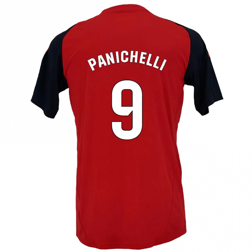 Kids Football Joaquín Panichelli #9 Red Black Home Jersey 2024/25 T-Shirt Nz