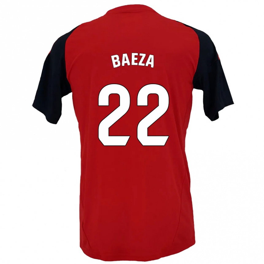 Kids Football Miguel Baeza #22 Red Black Home Jersey 2024/25 T-Shirt Nz