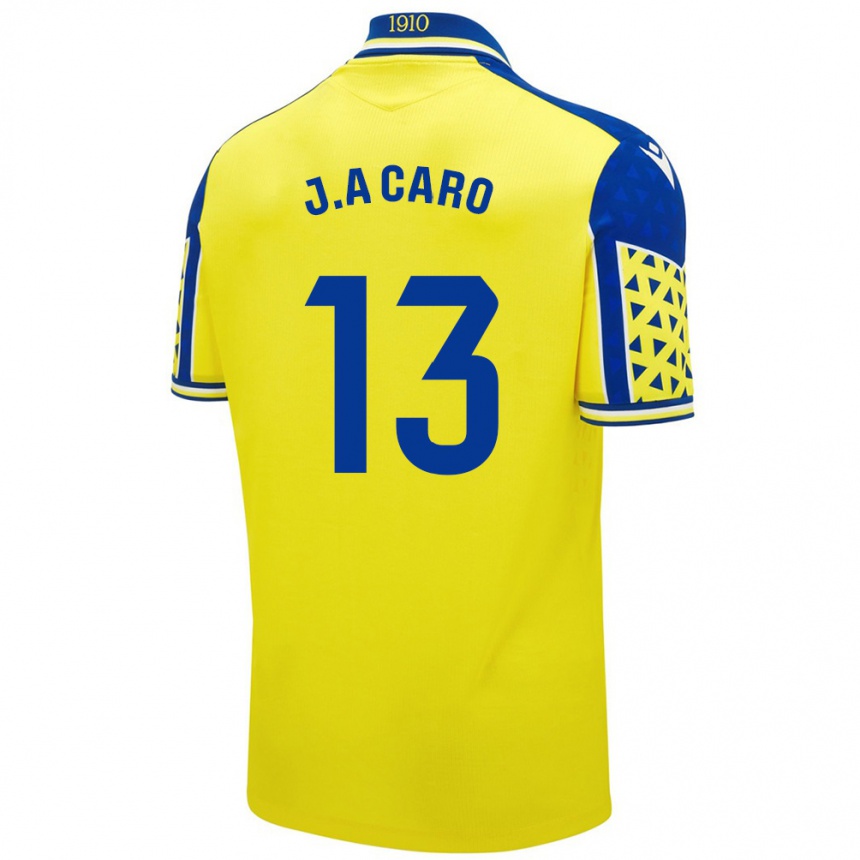 Kids Football José Antonio Caro #13 Yellow Blue Home Jersey 2024/25 T-Shirt Nz