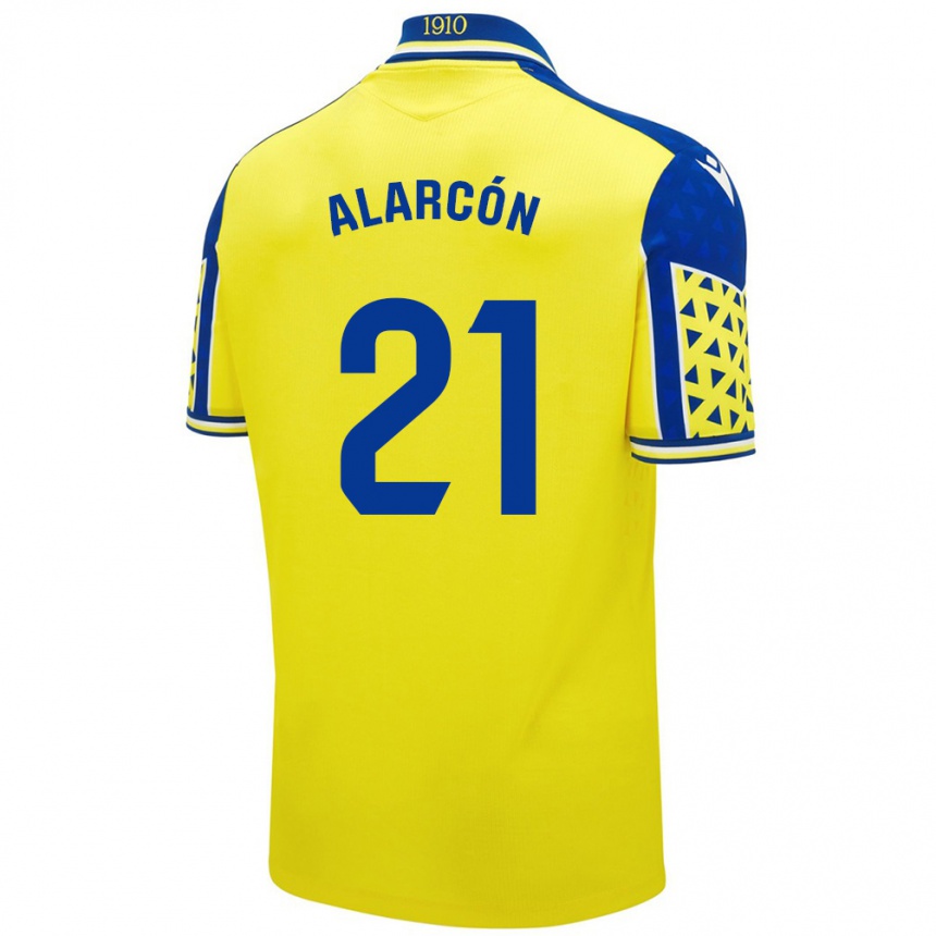 Kids Football Tomás Alarcón #21 Yellow Blue Home Jersey 2024/25 T-Shirt Nz