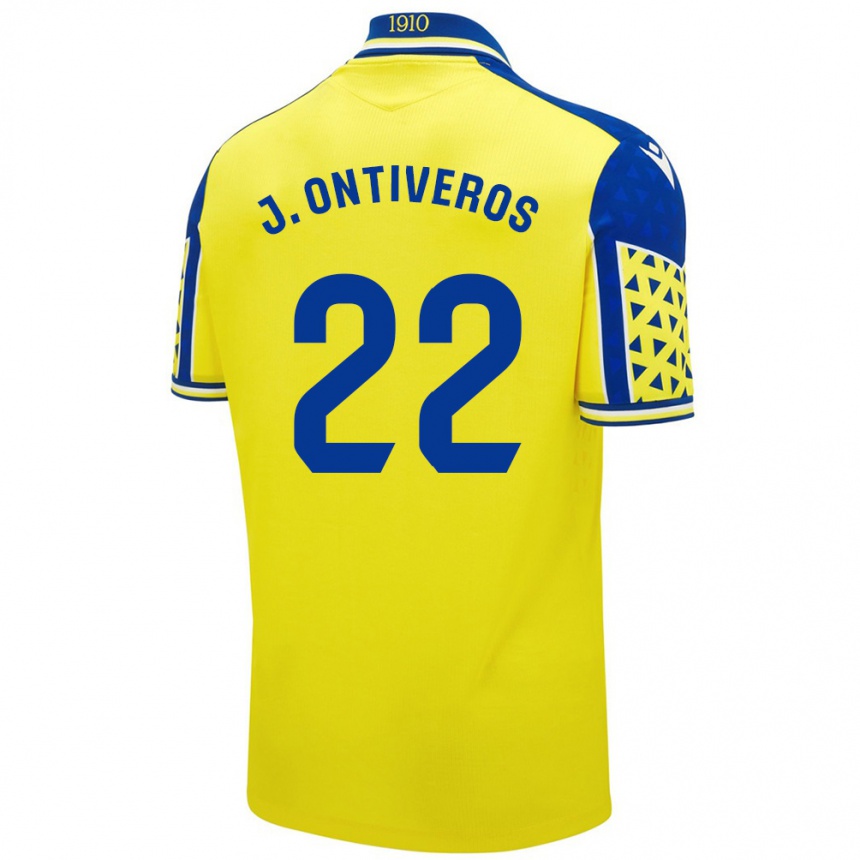 Kids Football Javi Ontiveros #22 Yellow Blue Home Jersey 2024/25 T-Shirt Nz