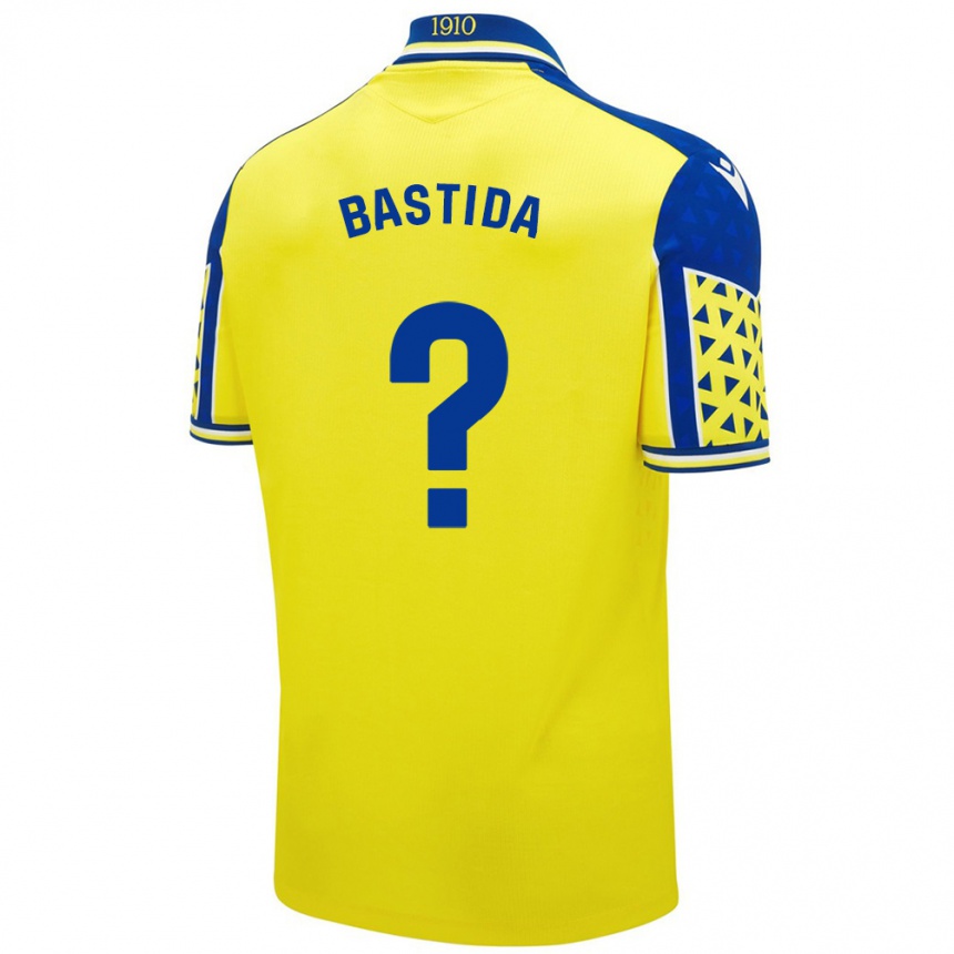 Kids Football Álvaro Bastida #0 Yellow Blue Home Jersey 2024/25 T-Shirt Nz