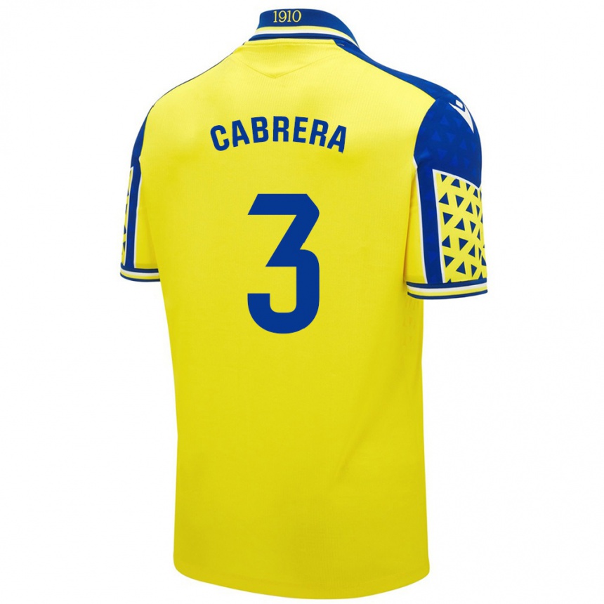 Kids Football Julio Cabrera #3 Yellow Blue Home Jersey 2024/25 T-Shirt Nz