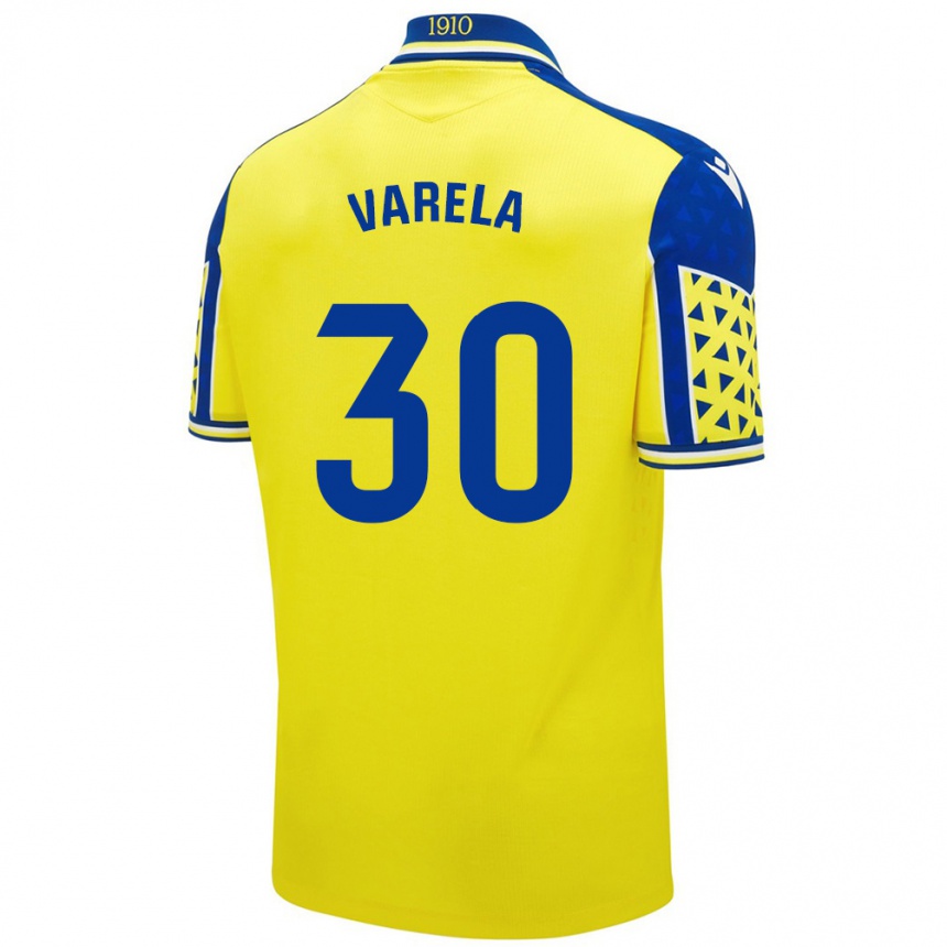 Kids Football Brandon Varela #30 Yellow Blue Home Jersey 2024/25 T-Shirt Nz