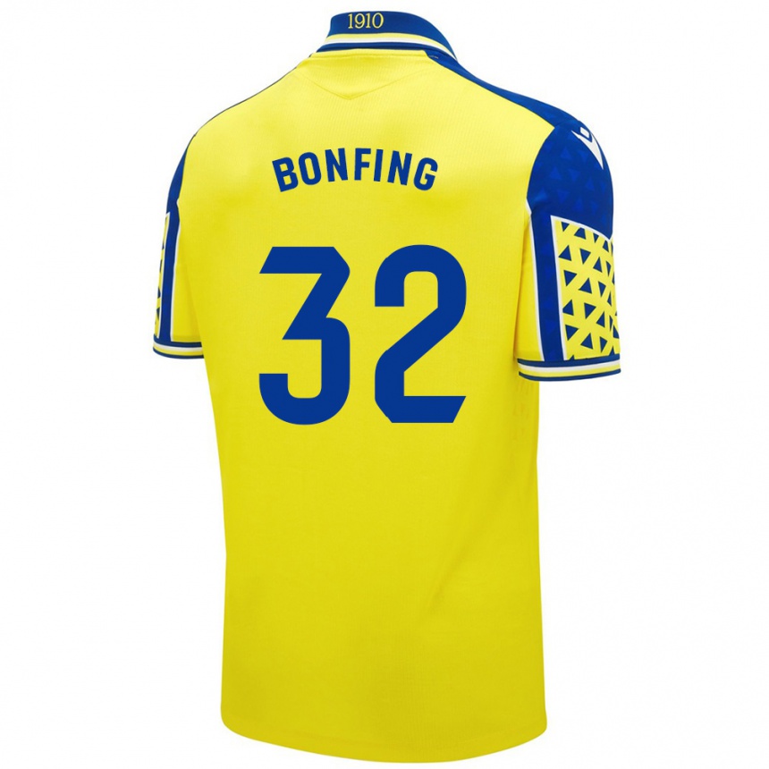 Kids Football Boubacar Bonfing #32 Yellow Blue Home Jersey 2024/25 T-Shirt Nz