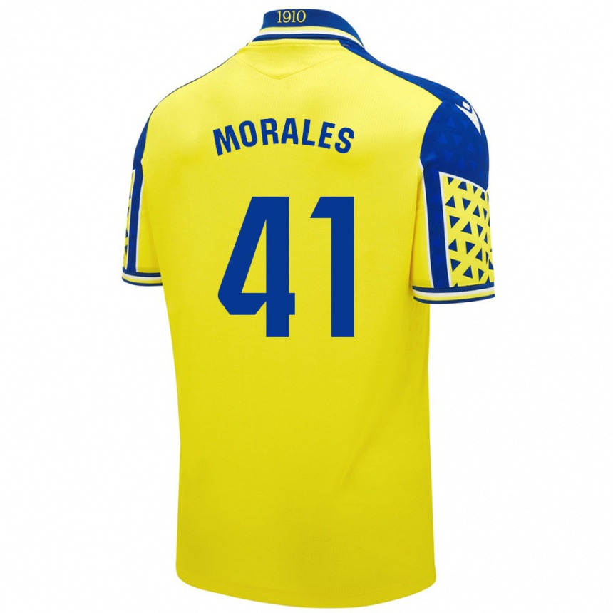 Kids Football Luis Morales #41 Yellow Blue Home Jersey 2024/25 T-Shirt Nz