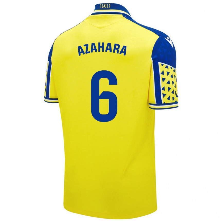 Kids Football Azahara #6 Yellow Blue Home Jersey 2024/25 T-Shirt Nz