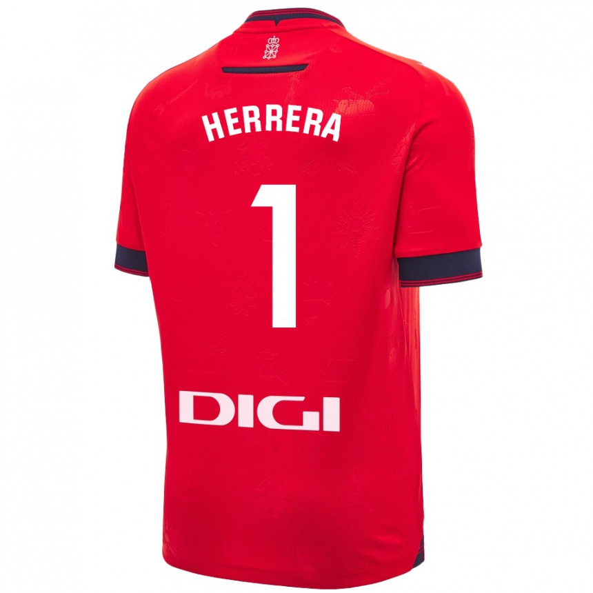 Kids Football Sergio Herrera #1 Red White Home Jersey 2024/25 T-Shirt Nz